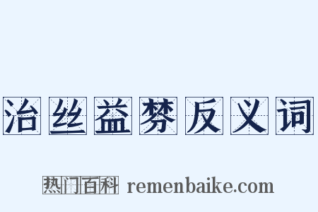 治丝益棼反义词是什么意思的图片